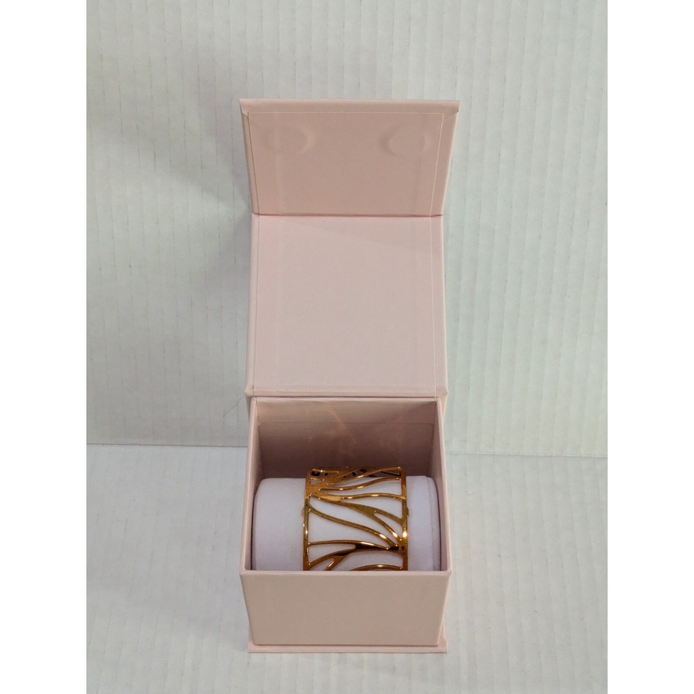 Les Georgettes Wide Cuff Bracelet Gold Tone Perroquet Open Cuff Made in France